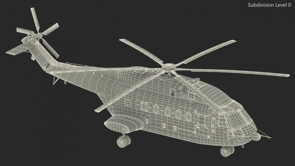 Avicopter AC313 Civilian Helicopter Rigged 3D