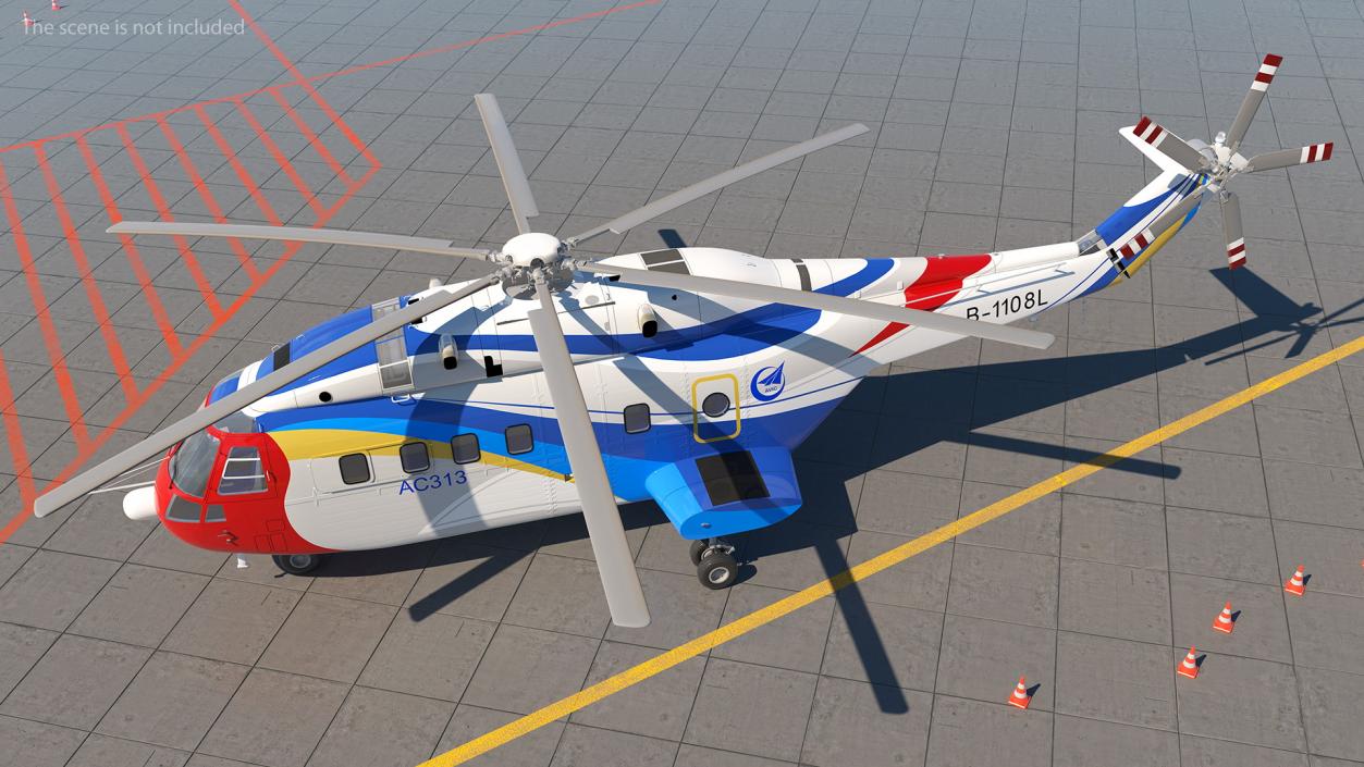 Avicopter AC313 Civilian Helicopter Rigged 3D