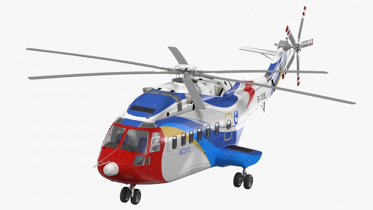 Avicopter AC313 Civilian Helicopter Rigged 3D