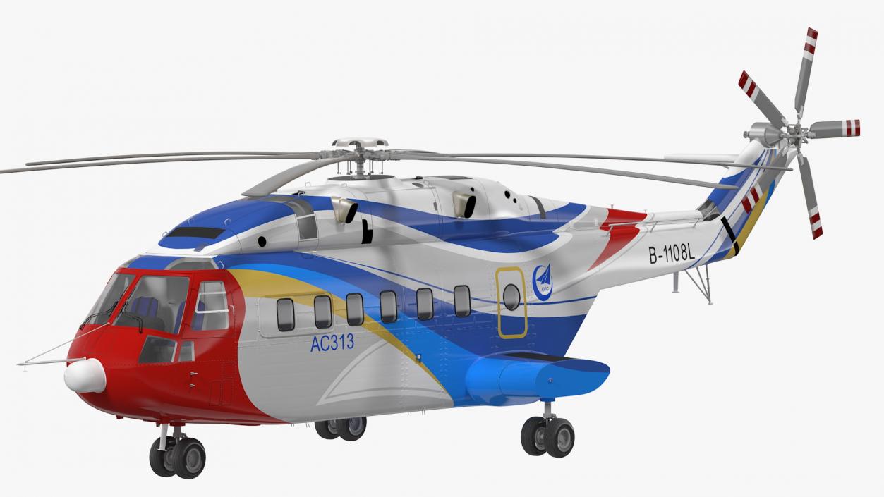 Avicopter AC313 Civilian Helicopter Rigged 3D