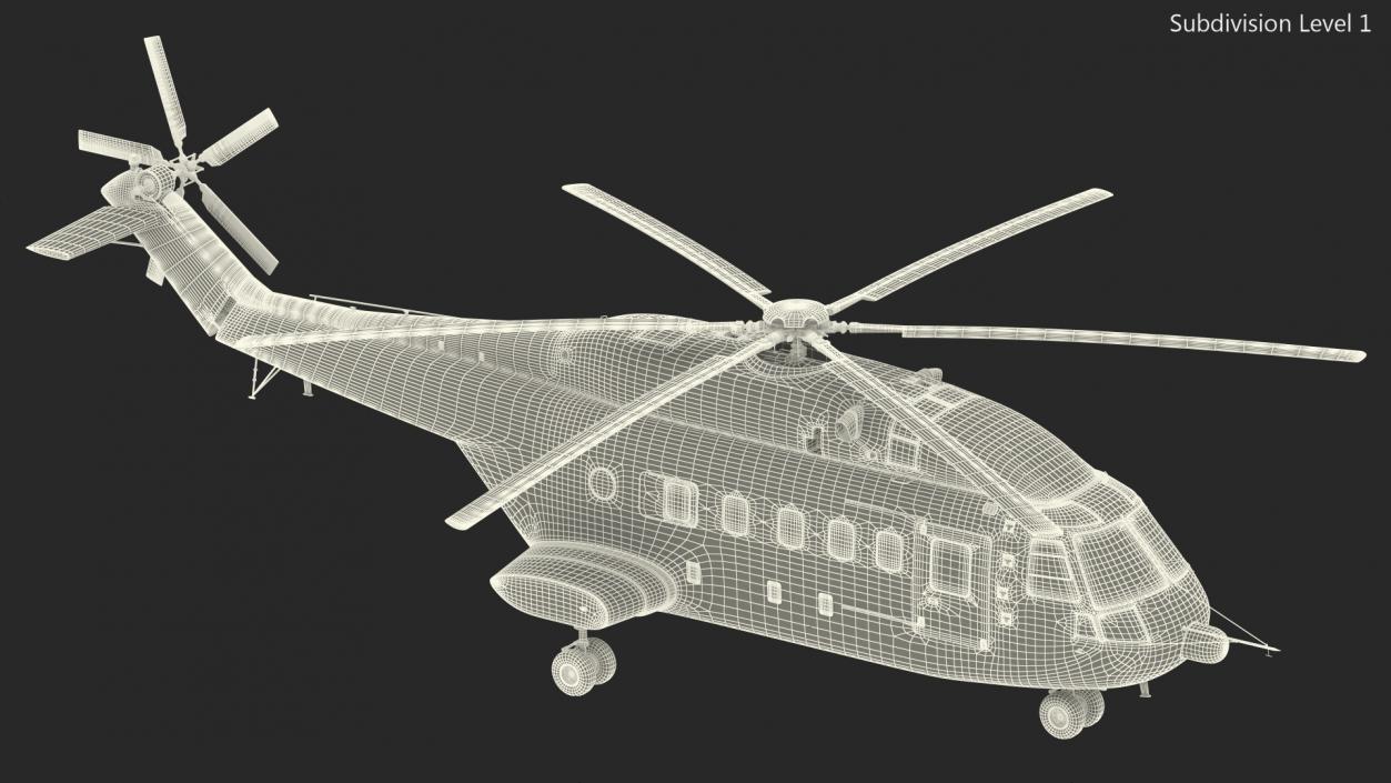 Avicopter AC313 Civilian Helicopter Rigged 3D