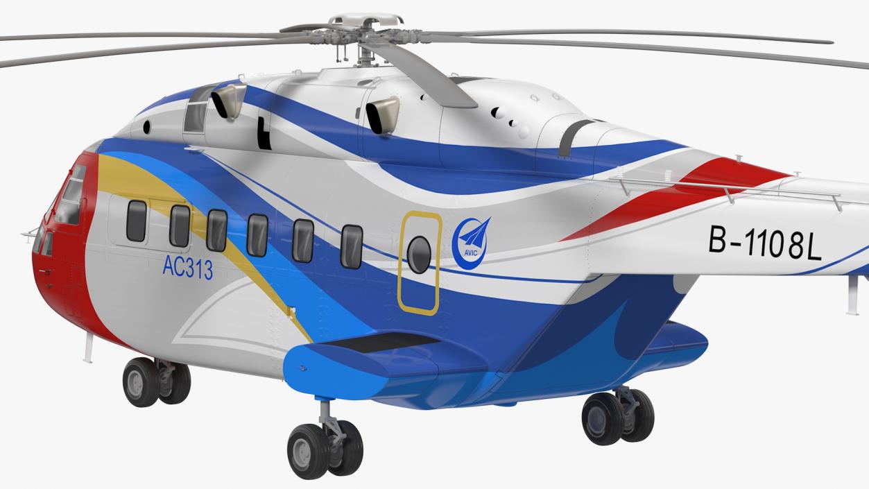 Avicopter AC313 Civilian Helicopter Rigged 3D