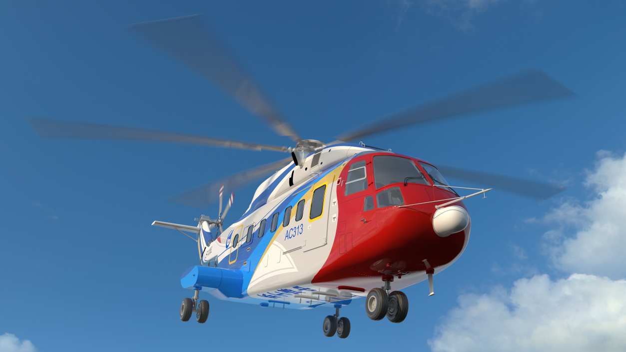 Avicopter AC313 Civilian Helicopter Rigged 3D