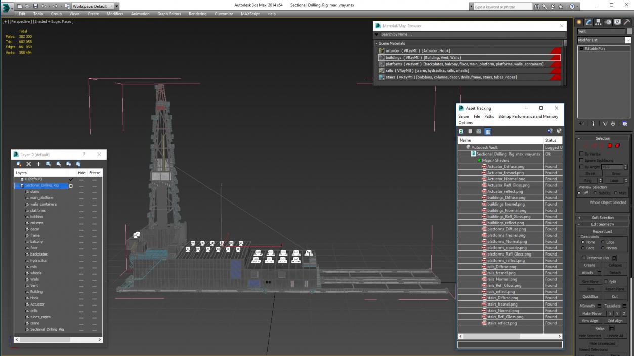 Sectional Drilling Rig 3D