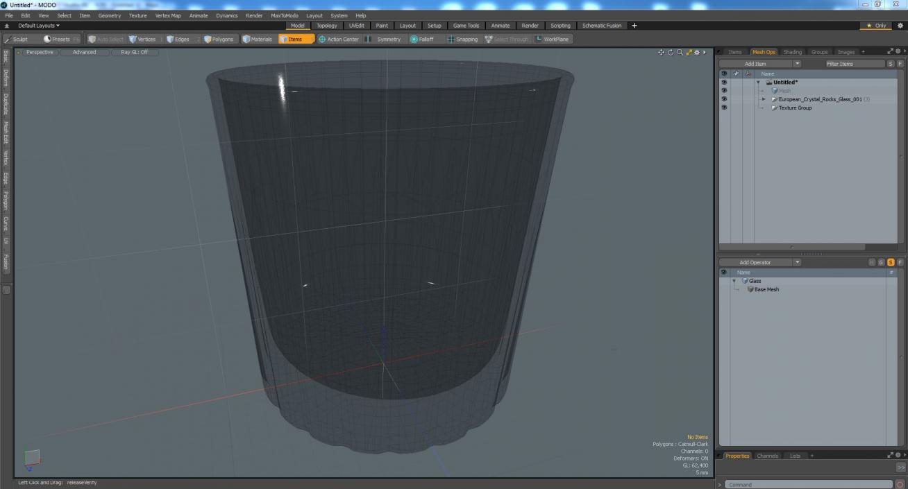 3D European Crystal Rocks Glass model