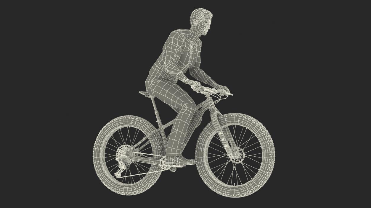 Cyclist on Trek Fat Bike 3D model