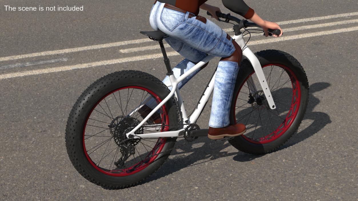 Cyclist on Trek Fat Bike 3D model