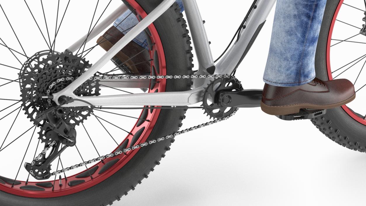 Cyclist on Trek Fat Bike 3D model