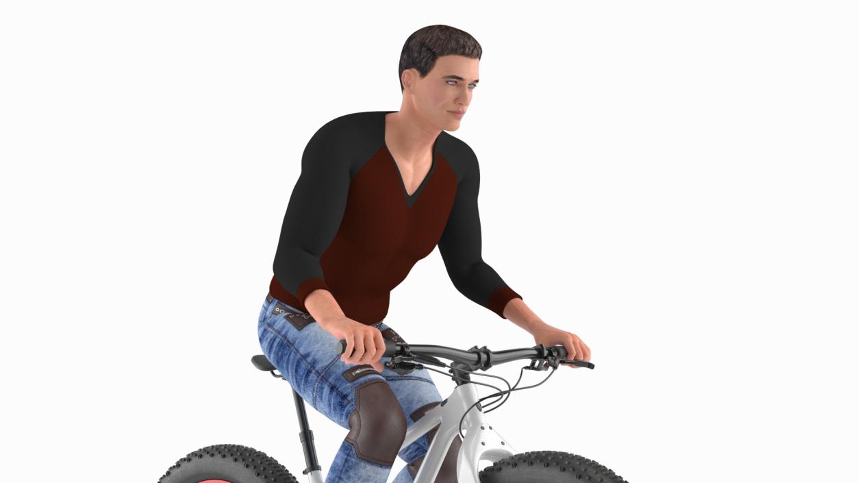 Cyclist on Trek Fat Bike 3D model