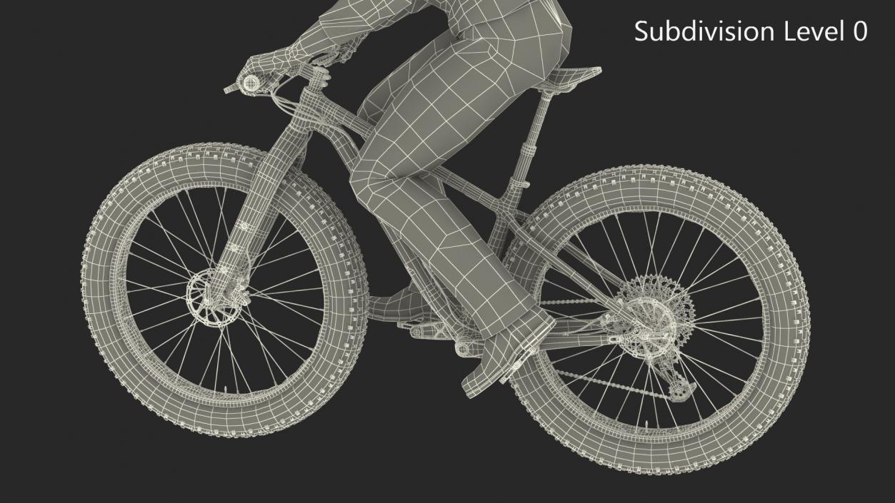 Cyclist on Trek Fat Bike 3D model