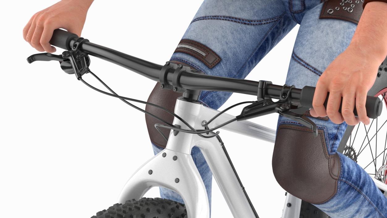 Cyclist on Trek Fat Bike 3D model