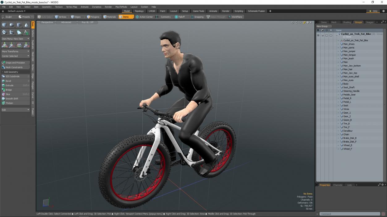 Cyclist on Trek Fat Bike 3D model