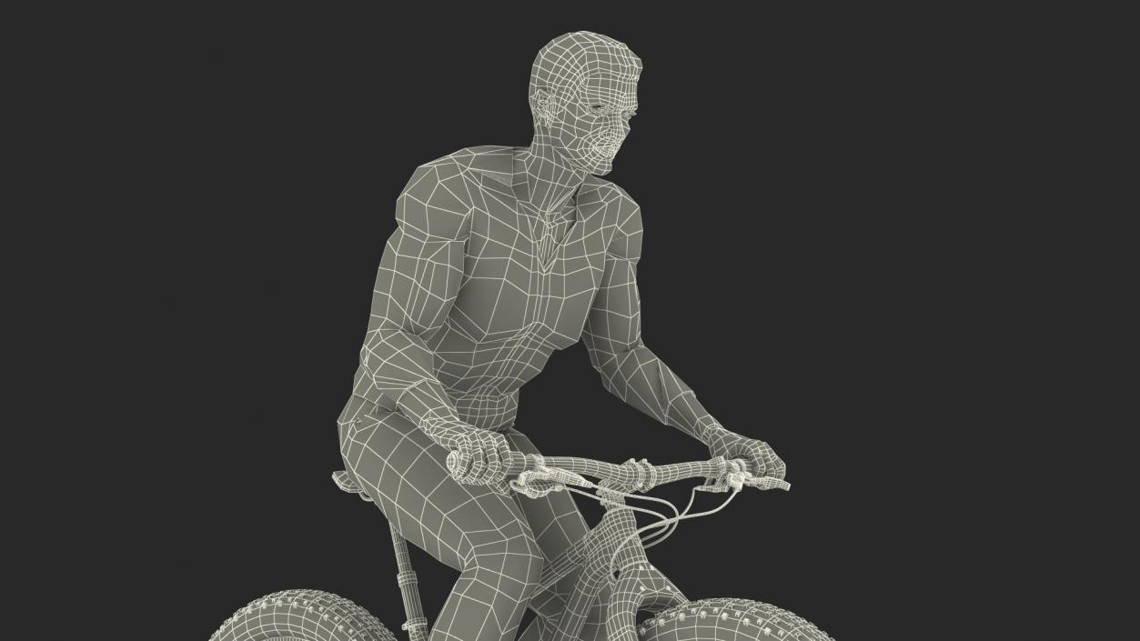 Cyclist on Trek Fat Bike 3D model