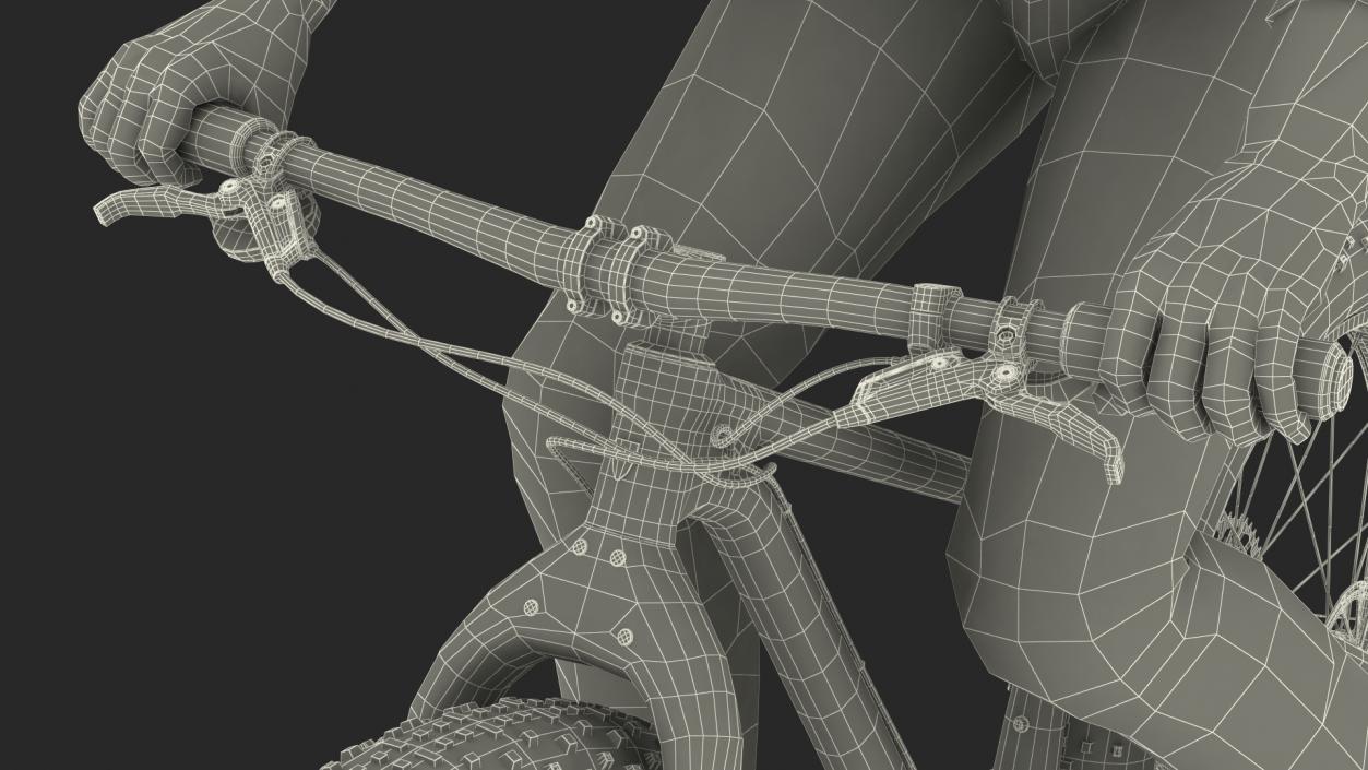 Cyclist on Trek Fat Bike 3D model