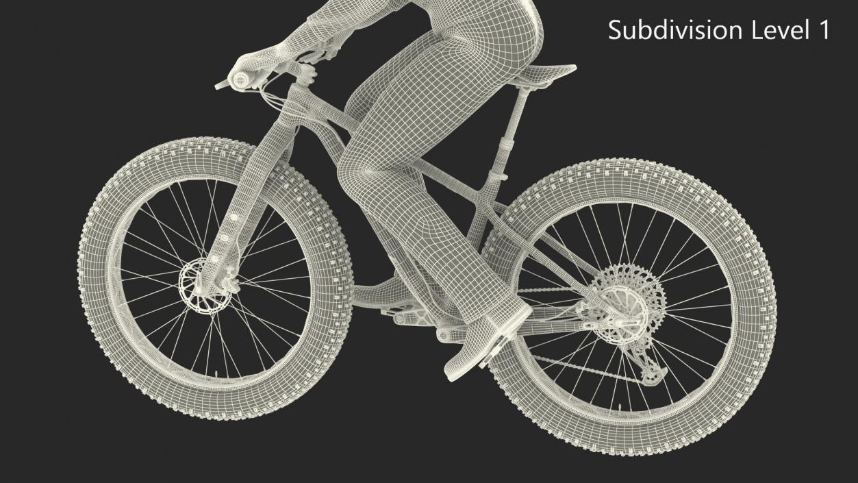 Cyclist on Trek Fat Bike 3D model