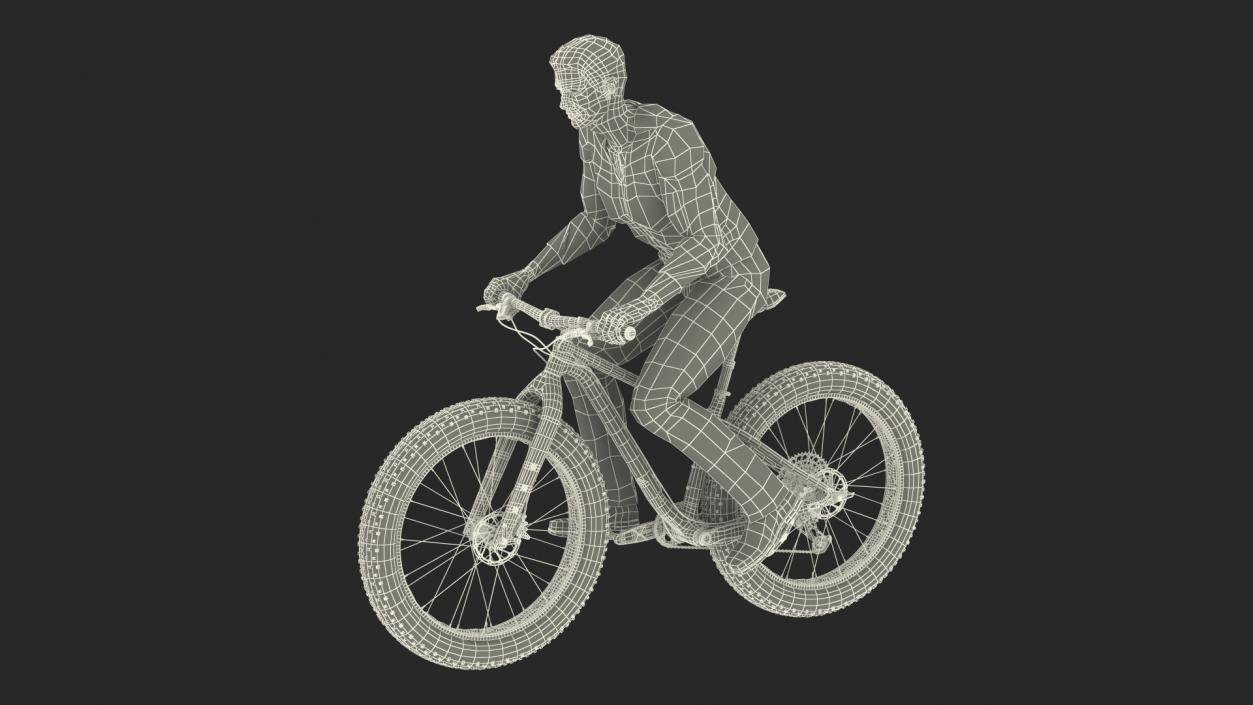 Cyclist on Trek Fat Bike 3D model