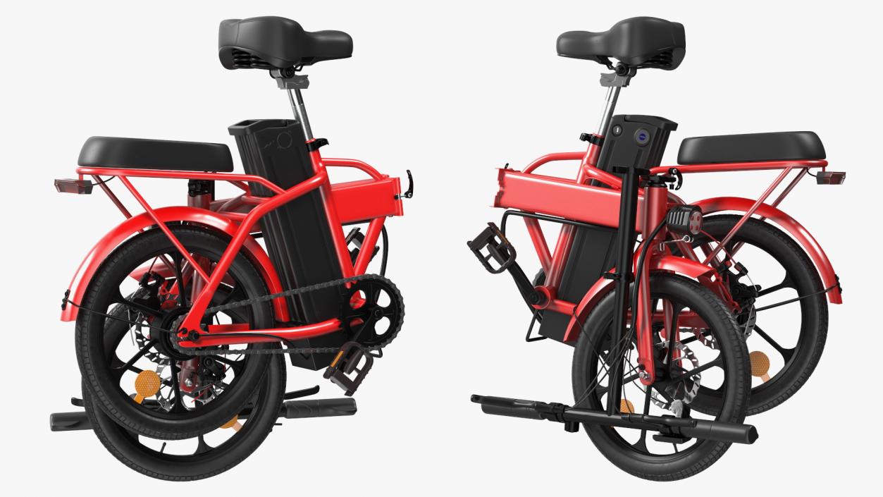 3D E-Bike with Removable Battery Red model