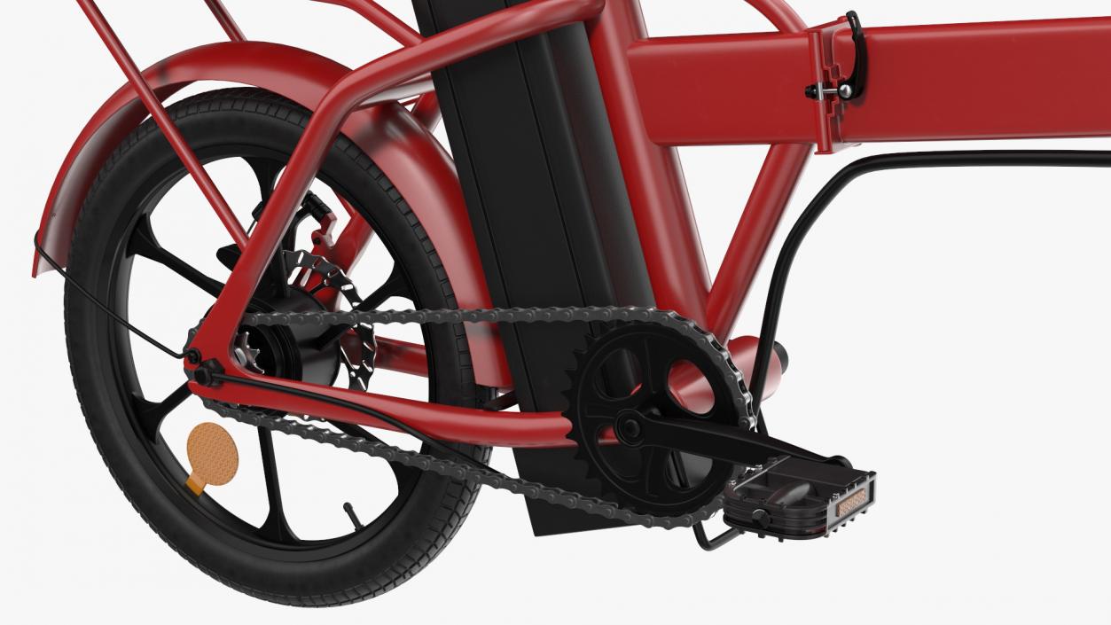 3D E-Bike with Removable Battery Red model