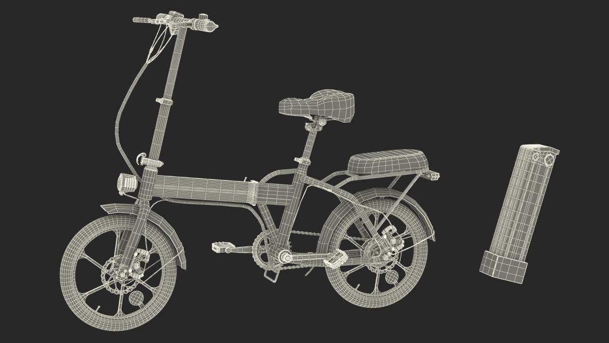 3D E-Bike with Removable Battery Red model