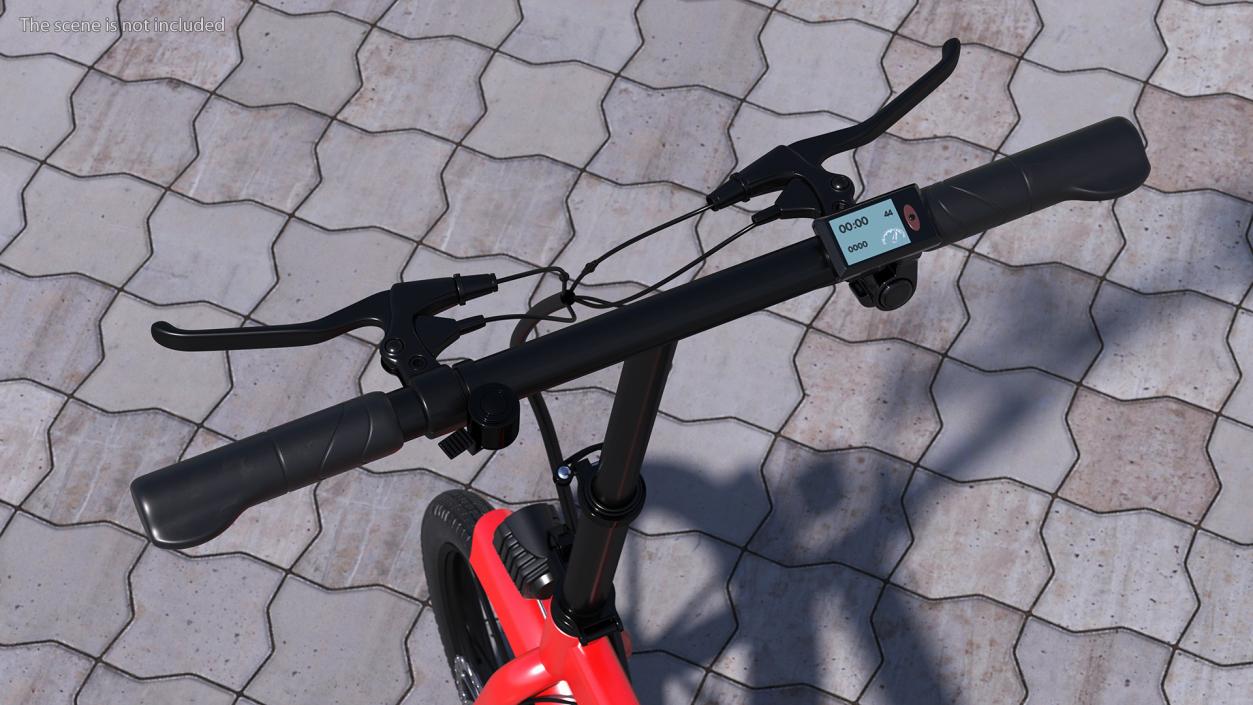 3D E-Bike with Removable Battery Red model