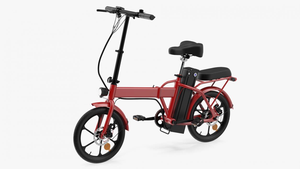 3D E-Bike with Removable Battery Red model