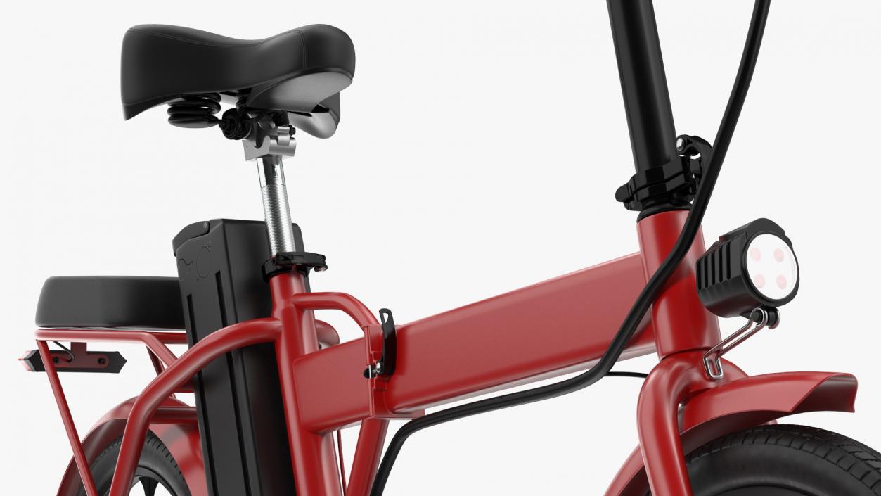 3D E-Bike with Removable Battery Red model