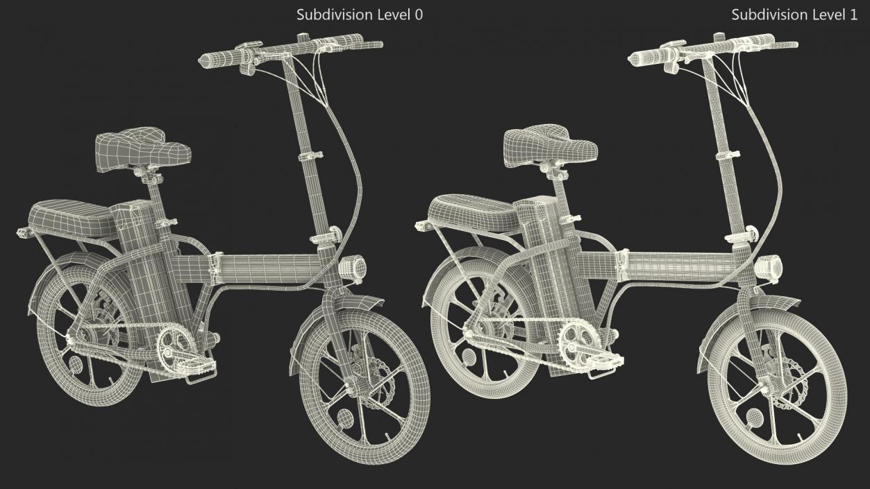 3D E-Bike with Removable Battery Red model