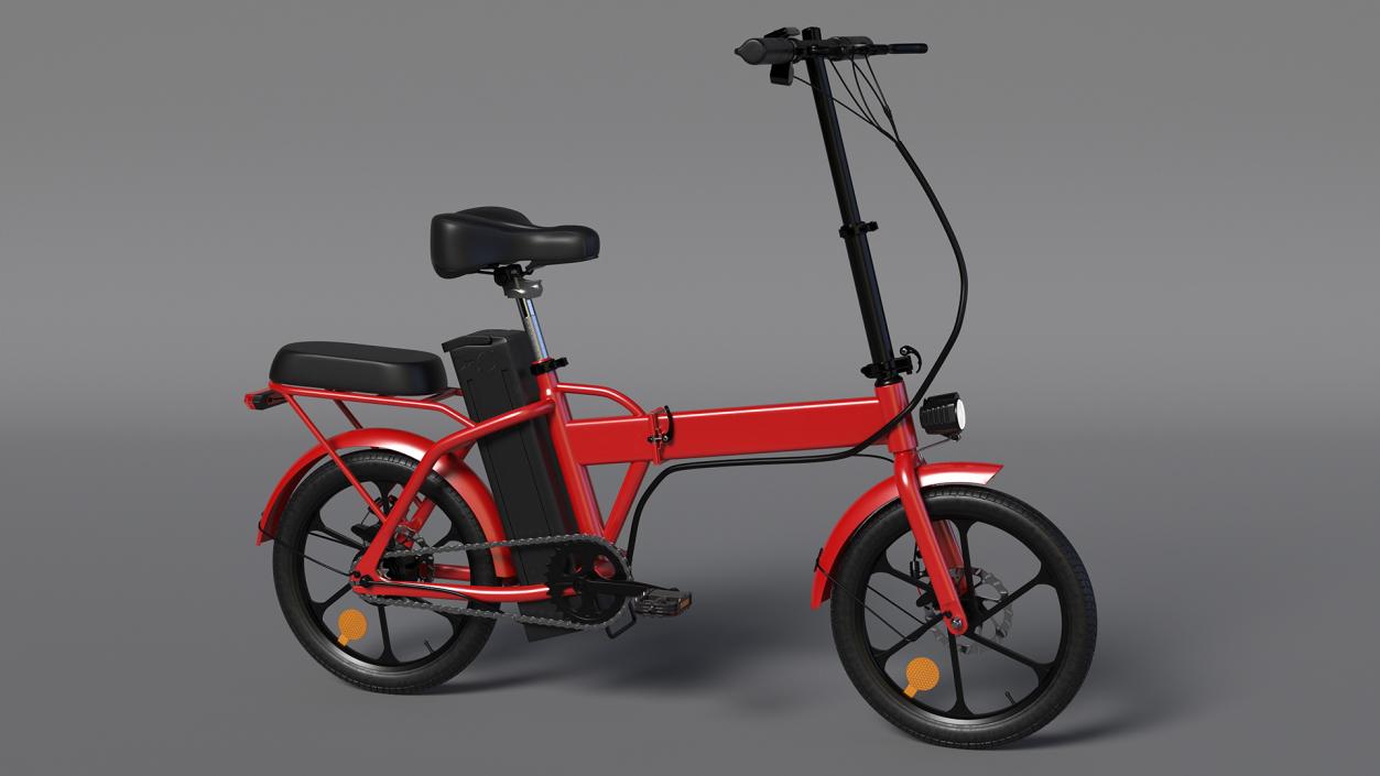 3D E-Bike with Removable Battery Red model