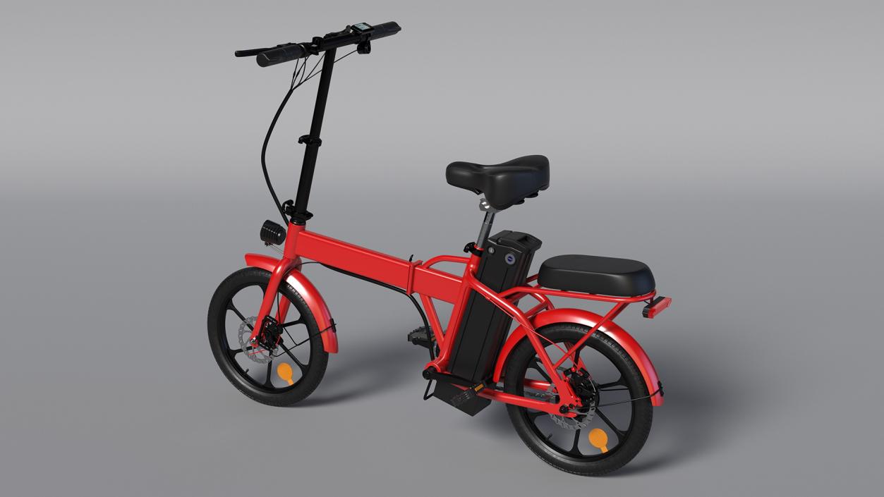 3D E-Bike with Removable Battery Red model