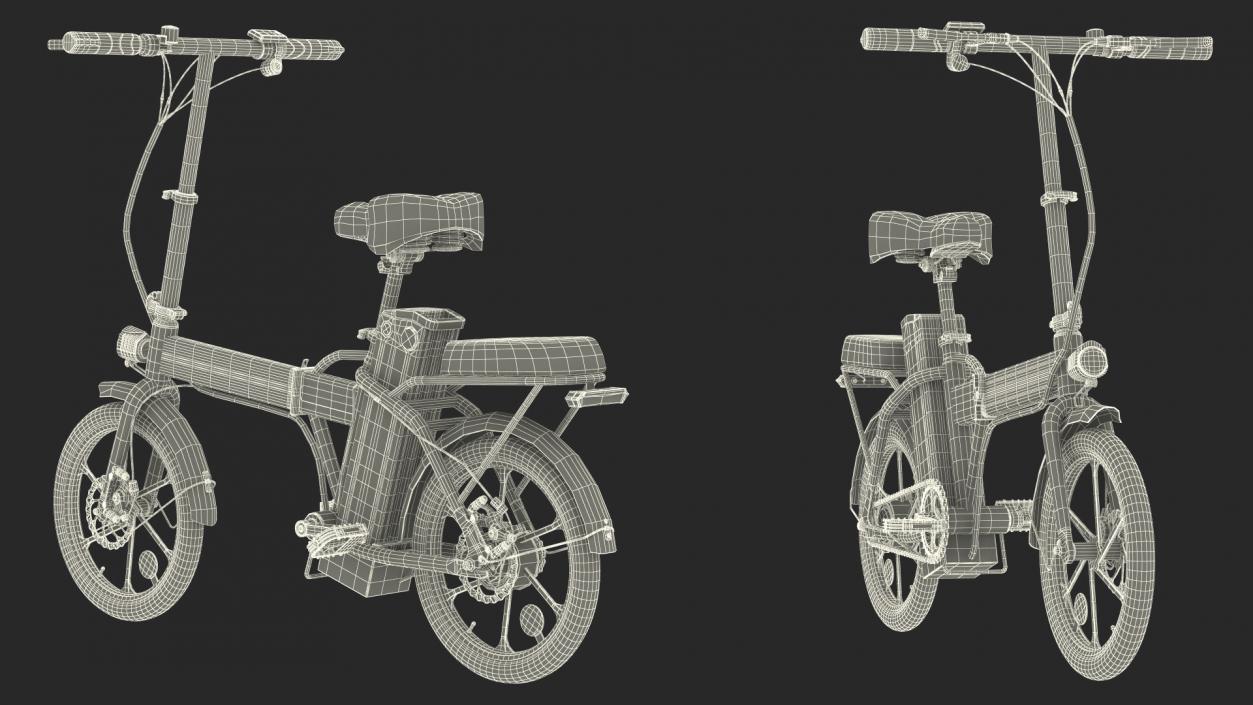 3D E-Bike with Removable Battery Red model