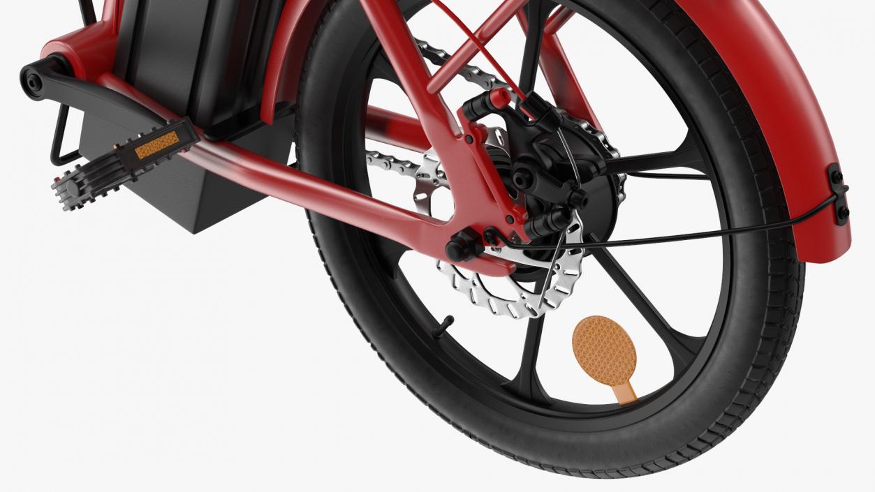 3D E-Bike with Removable Battery Red model