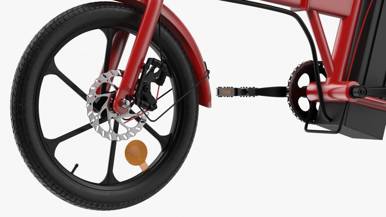 3D E-Bike with Removable Battery Red model