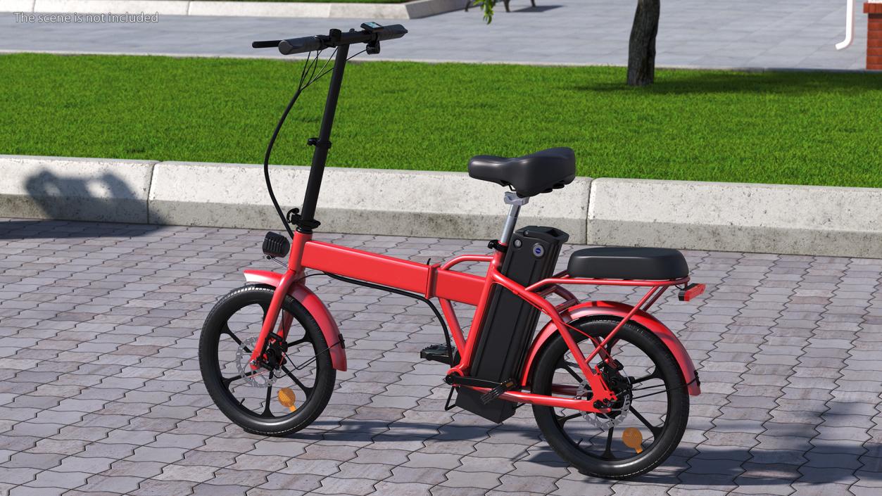 3D E-Bike with Removable Battery Red model