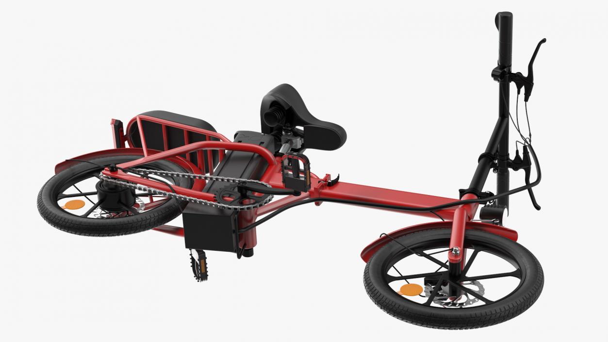 3D E-Bike with Removable Battery Red model