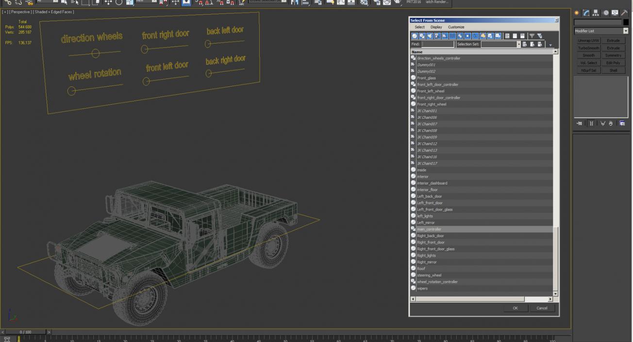 HMMWV M998 Rigged 3D