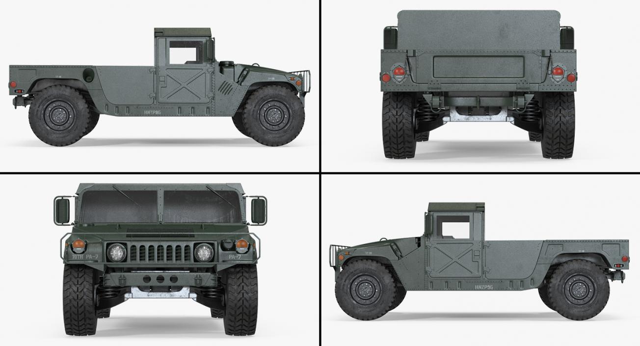 HMMWV M998 Rigged 3D