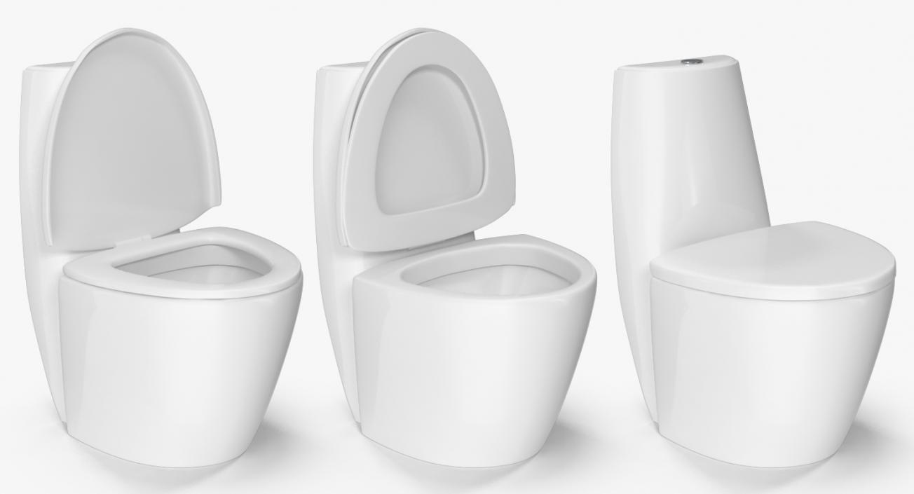 3D model One Piece Wc Toilet White