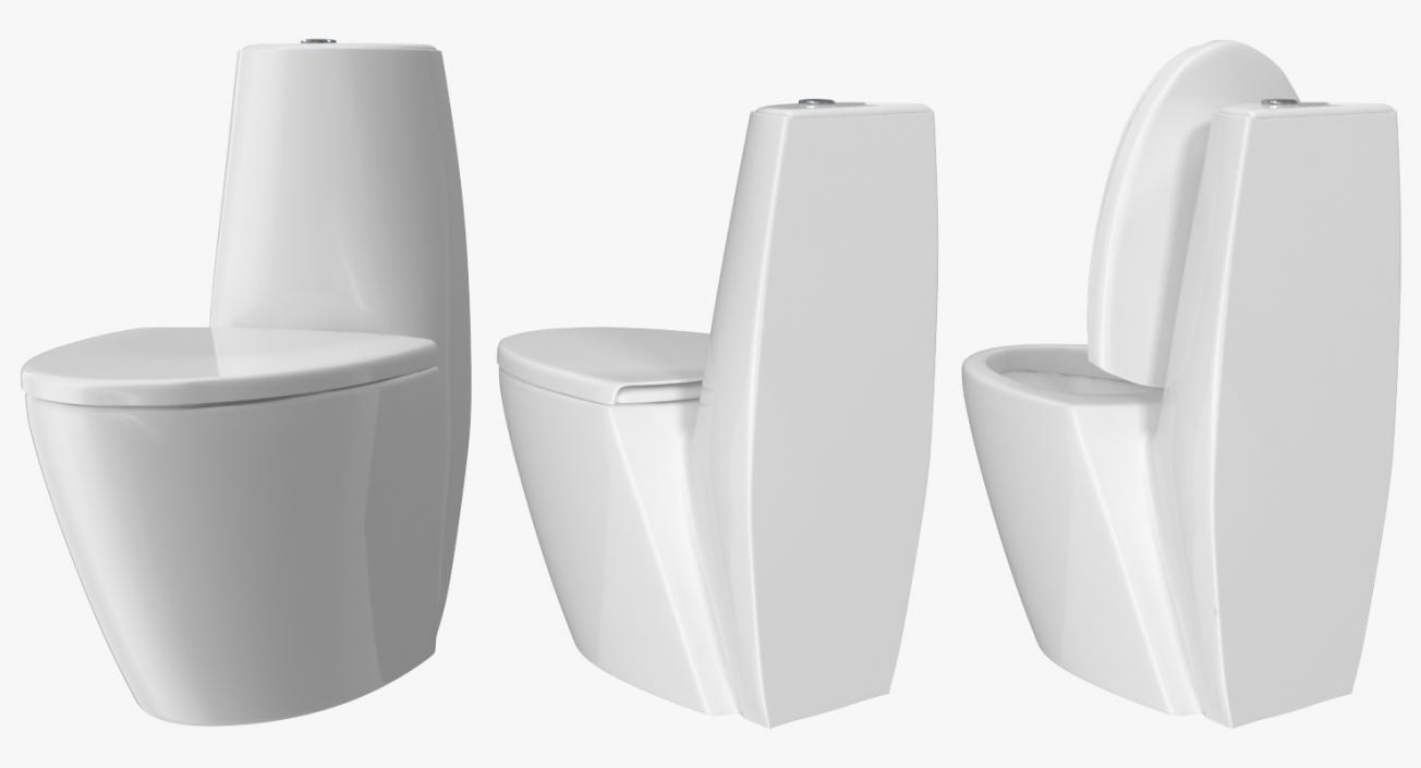 3D model One Piece Wc Toilet White