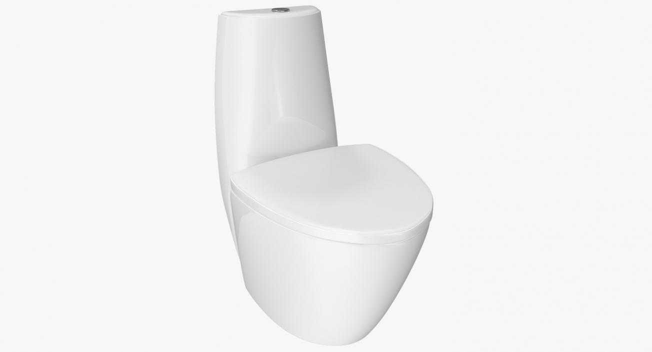 3D model One Piece Wc Toilet White