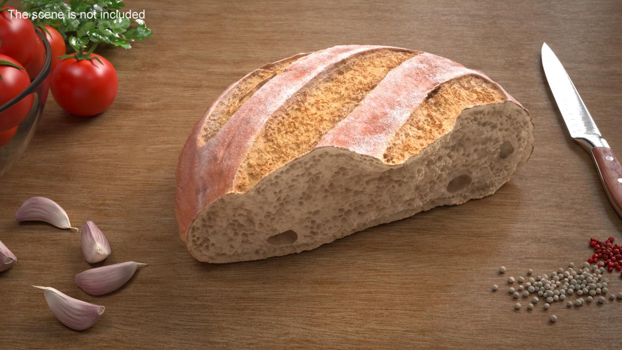 Broken Piece of White Bread 2 3D model