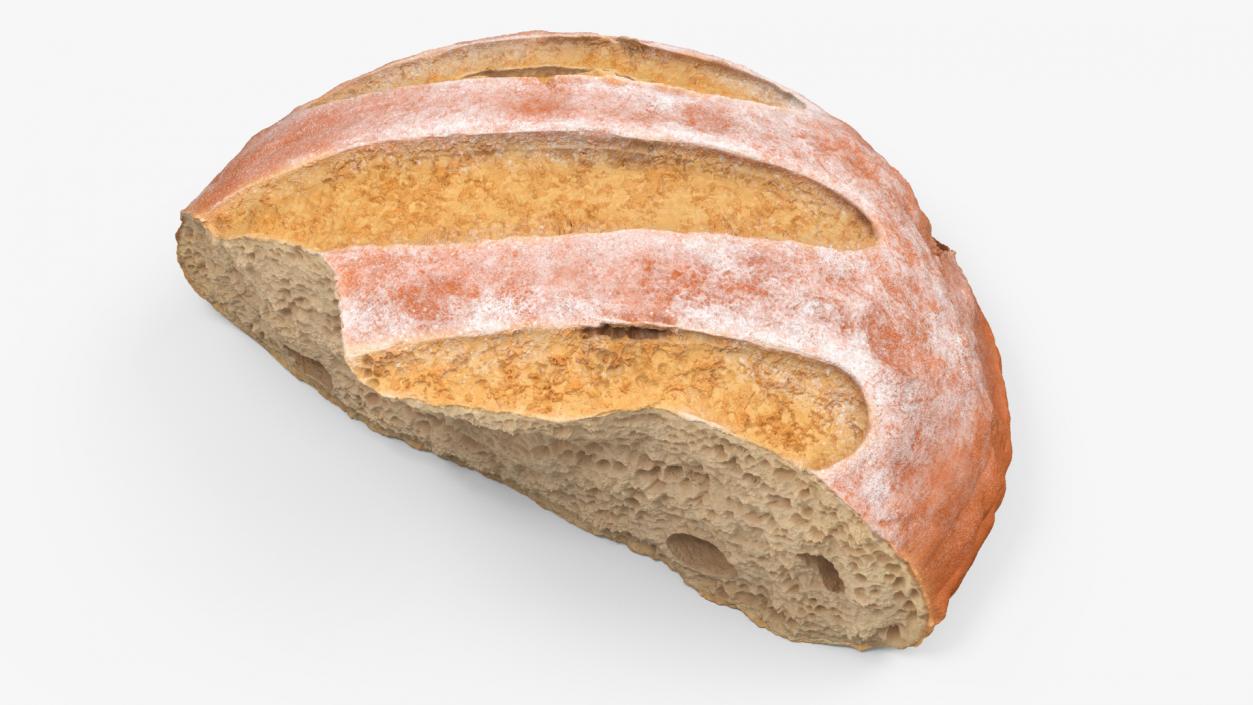 Broken Piece of White Bread 2 3D model