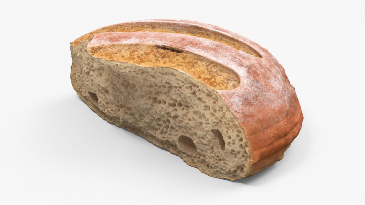 Broken Piece of White Bread 2 3D model