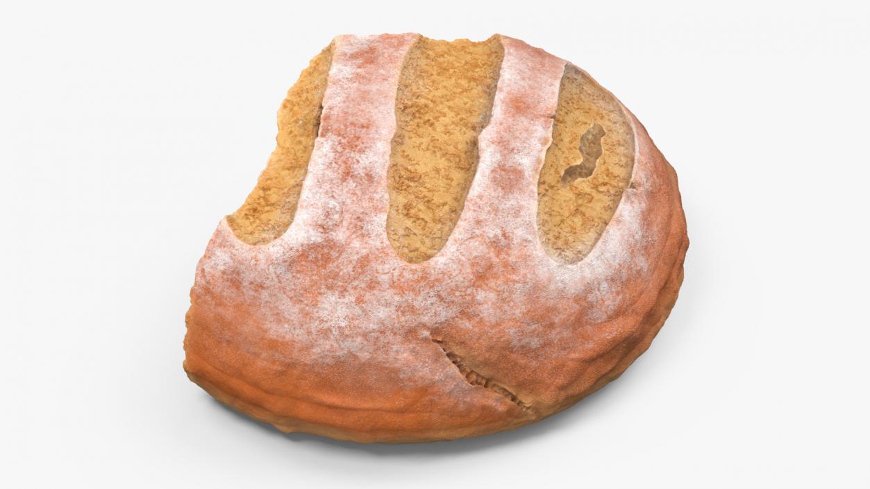 Broken Piece of White Bread 2 3D model