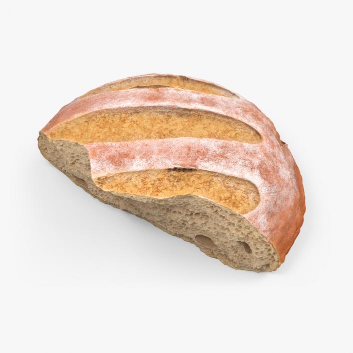 Broken Piece of White Bread 2 3D model