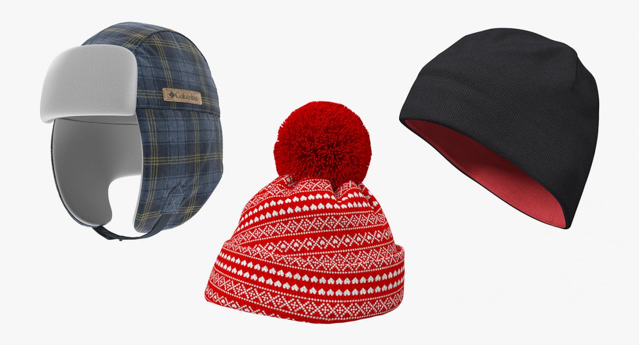 Winter Hats Collection 3D