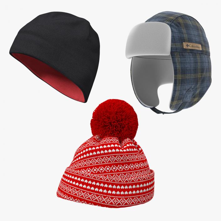 Winter Hats Collection 3D