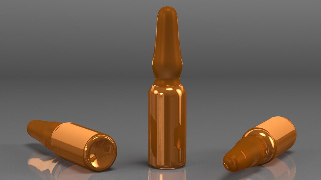 3D Medical Brown Ampoule