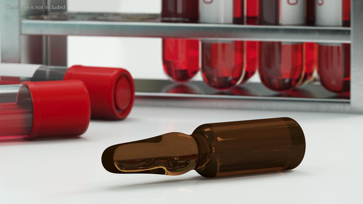 3D Medical Brown Ampoule