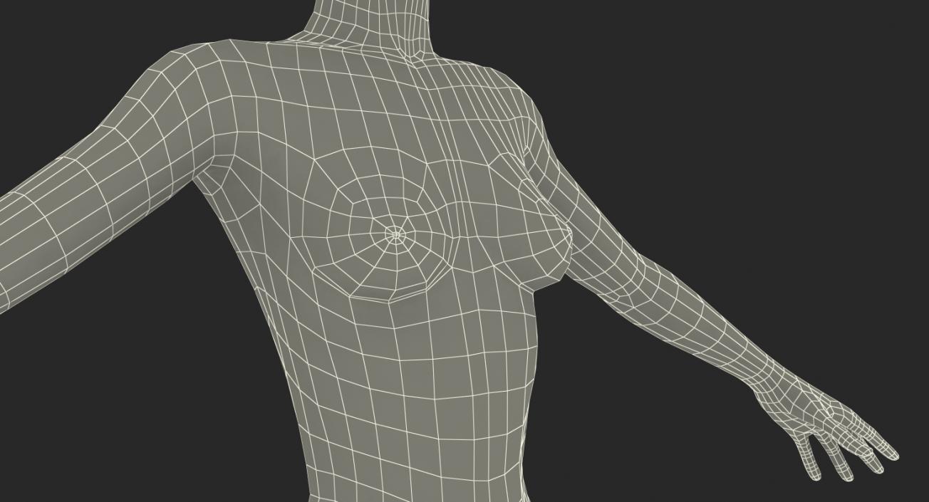 3D Female Mannequin T-Pose model