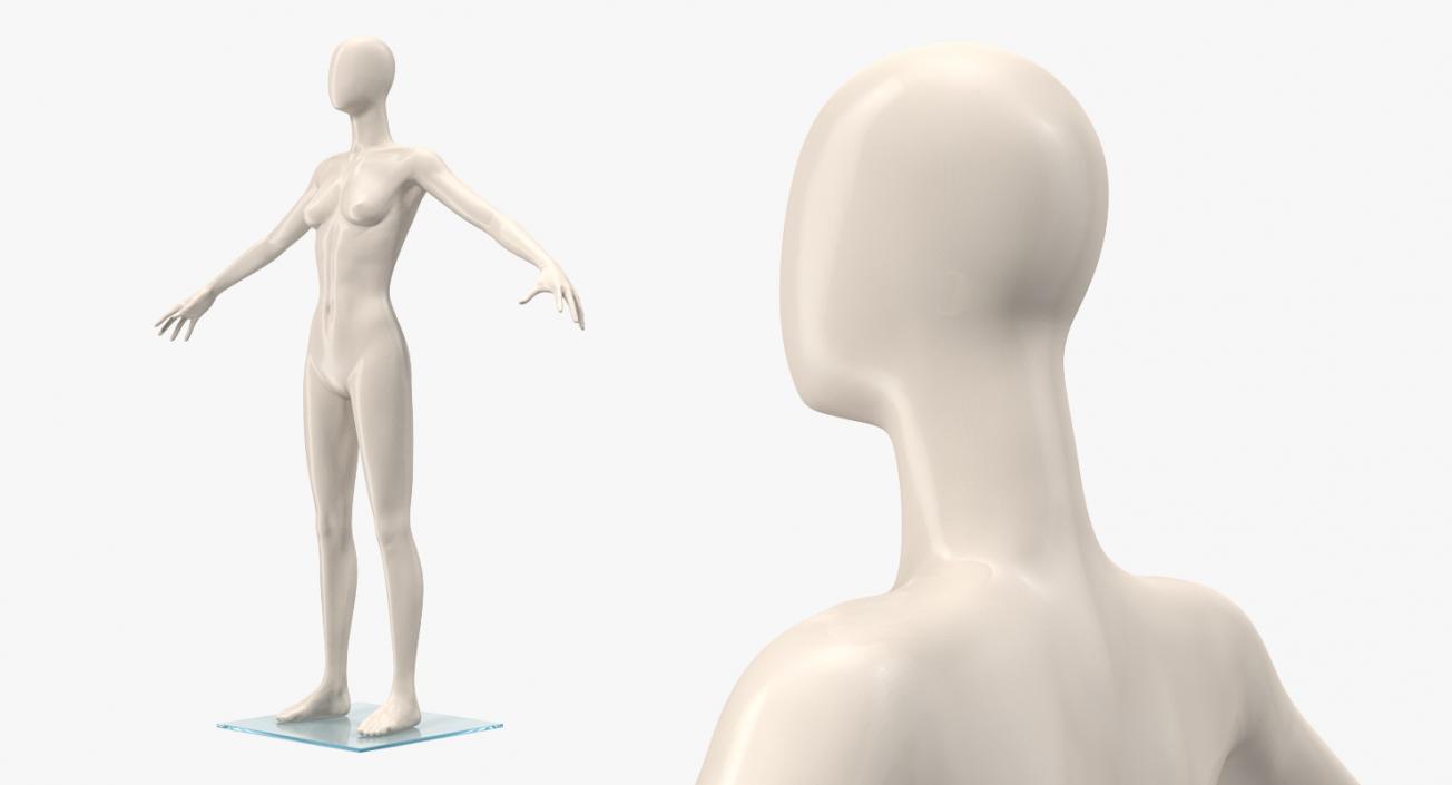 3D Female Mannequin T-Pose model